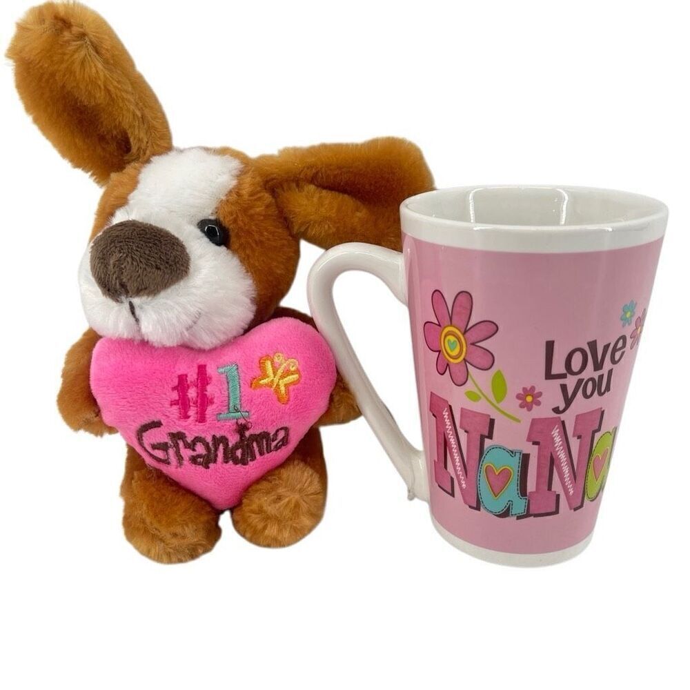 DanDee Collector’s Choice #1 Grandma 7” Puppy Plush and Love You Nana Latte Mug
